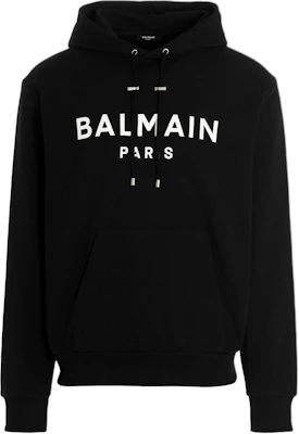 巴尔曼 FW22 黑色徽标印花连帽衫 YH1JR002BB65EAB Buy 巴尔曼 FW22 黑色徽标印花连帽衫 YH1JR002BB65EAB
