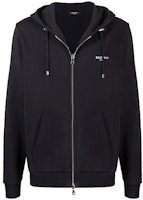 BALMAIN FW22 Black Zip-Up Hoodie with Logo Print for Men. YH1JX000BB04000EAB BALMAIN FW22 Black Zip-Up Hoodie with Logo Print for Men. YH1JX000BB04000EAB