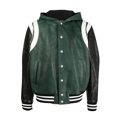 Balmain FW22 Colorblock Hooded Bomber Jacket YH1TF072LB58UDD