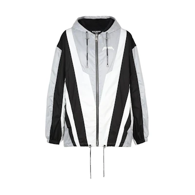 Balmain FW22 Colorblock Patch Drawstring Hooded Jacket Men YH0TG130XD25EEE