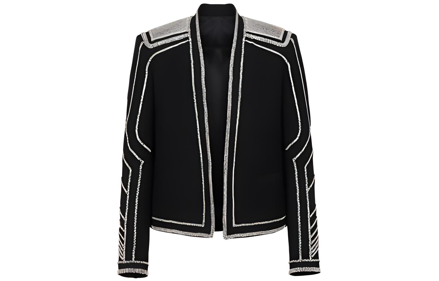 Balmain FW22 Contrast Stitch Single-Breasted Casual Jacket Black YH0SC011PB41EAC