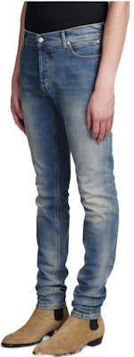 BALMAIN FW22 Jeans Slim Fit Lelaki Biru Distressed YH1MG000DC386FC Purchase BALMAIN FW22 Jeans Slim Fit Lelaki Biru Distressed YH1MG000DC386FC