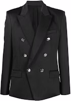 BALMAIN FW22 Double-Breasted Slim Fit Logo Blazer Black YH1SG011JD05-EAP BALMAIN FW22 Double-Breasted Slim Fit Logo Blazer Black YH1SG011JD05-EAP