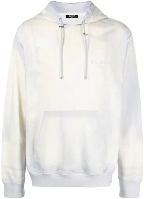 Balmain 2022秋冬淡色徽標印花連帽衫 白色 YH0JR002GB91SEI Buy Balmain 2022秋冬淡色徽標印花連帽衫 白色 YH0JR002GB91SEI
