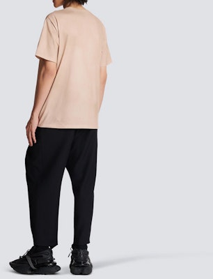 BALMAIN FW22 Gold Letter Print Short Sleeve T-Shirt Fashion Tee AH1EG010GC61-WDV Purchase BALMAIN FW22 Gold Letter Print Short Sleeve T-Shirt Fashion Tee AH1EG010GC61-WDV