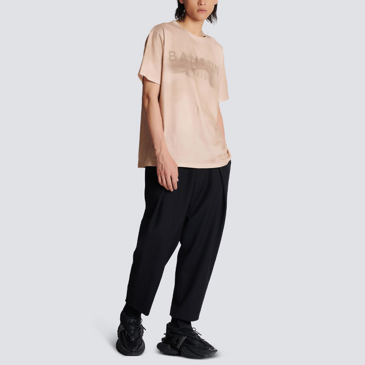 Details for BALMAIN FW22 Gold Letter Print Short Sleeve T-Shirt  Fashion Tee AH1EG010GC61-WDV