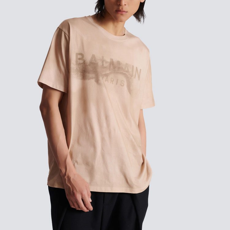 Sizing BALMAIN FW22 Gold Letter Print Short Sleeve T-Shirt  Fashion Tee AH1EG010GC61-WDV