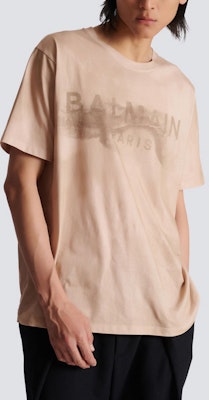 BALMAIN FW22 Gold Letter Print Short Sleeve T-Shirt Fashion Tee AH1EG010GC61-WDV Sizing BALMAIN FW22 Gold Letter Print Short Sleeve T-Shirt Fashion Tee AH1EG010GC61-WDV