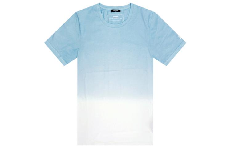 BALMAIN FW22 Gradient Print Short Sleeve T-Shirt Men’s Light Blue TH01601J039-SBK