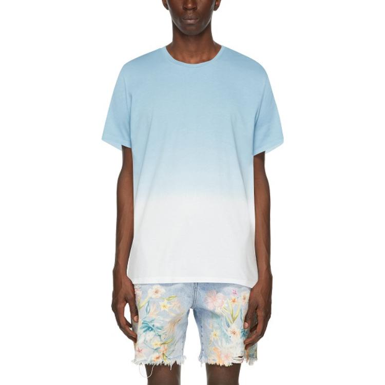 BALMAIN FW22 Gradient Print Short Sleeve T-Shirt Men’s Light Blue TH01601J039-SBK 圖 4