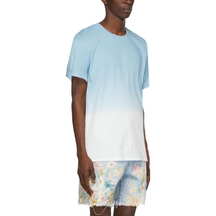BALMAIN FW22 Gradient Print Short Sleeve T-Shirt Men’s Light Blue TH01601J039-SBK 圖 6