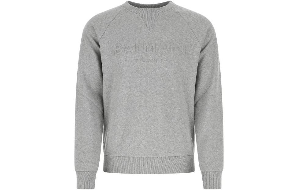 BALMAIN FW22 Grey Crewneck Pullover Sweatshirt Men’s Edition. YH1JQ005BB209UB