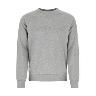 BALMAIN FW22 Grey Crewneck Pullover Sweatshirt Men’s Edition. YH1JQ005BB209UB