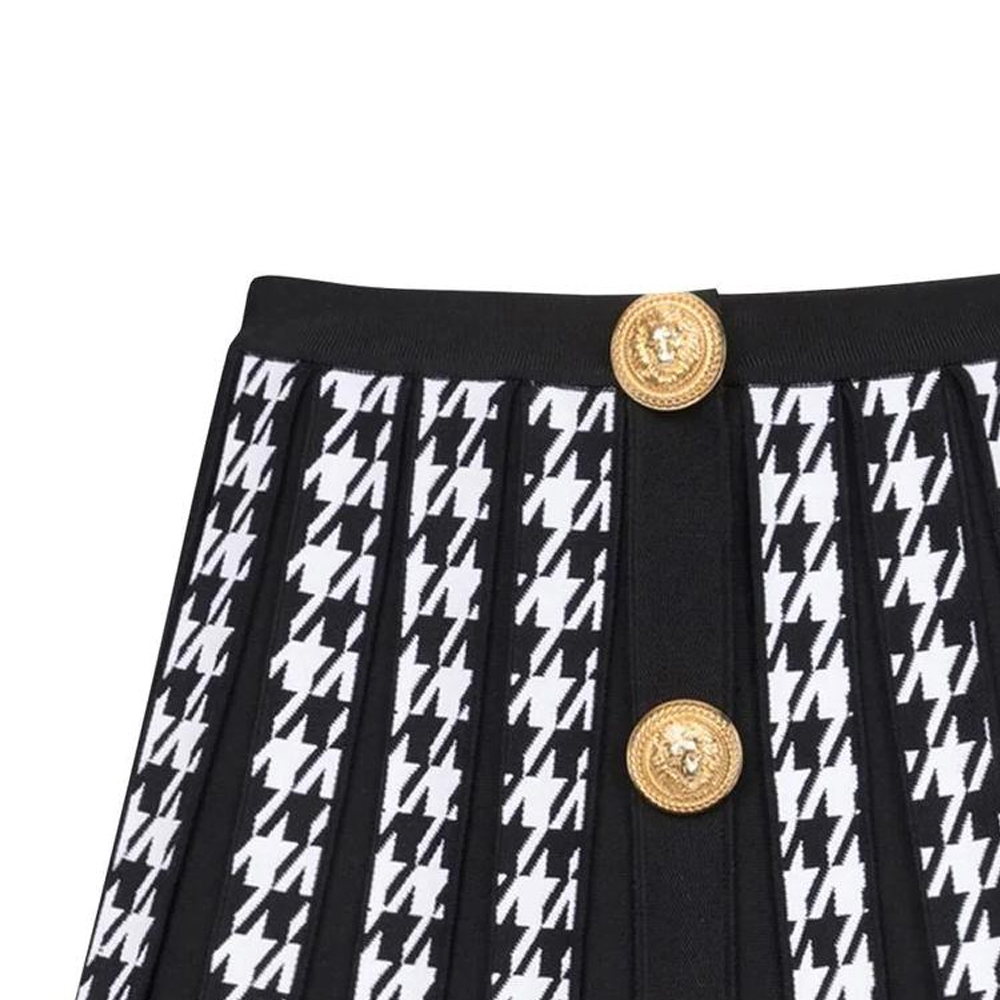 Details for 발망 FW22 하운즈투스 플리츠 미니스커트 블랙 YF1LB479KC23-EAB