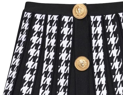 발망 FW22 하운즈투스 플리츠 미니스커트 블랙 YF1LB479KC23-EAB Details for 발망 FW22 하운즈투스 플리츠 미니스커트 블랙 YF1LB479KC23-EAB