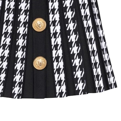 발망 FW22 하운즈투스 플리츠 미니스커트 블랙 YF1LB479KC23-EAB Sizing 발망 FW22 하운즈투스 플리츠 미니스커트 블랙 YF1LB479KC23-EAB