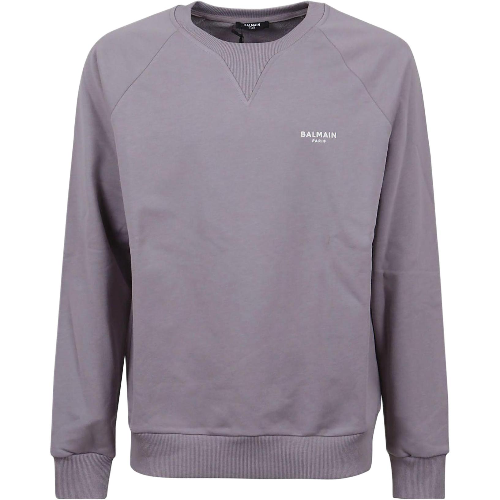 Balmain FW22 Lavender Logo Print Pullover Sweatshirt YH0JQ005BB04GRI