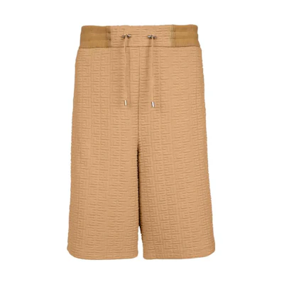 BALMAIN FW22 Logo Embossed Drawstring Waist Bermuda Shorts Brown Men. YH0OA049JB15-8KC