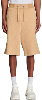 BALMAIN FW22 男士棕色標誌浮雕抽繩腰帶百慕達短褲 YH0OA049JB15-8KC Purchase BALMAIN FW22 男士棕色標誌浮雕抽繩腰帶百慕達短褲 YH0OA049JB15-8KC