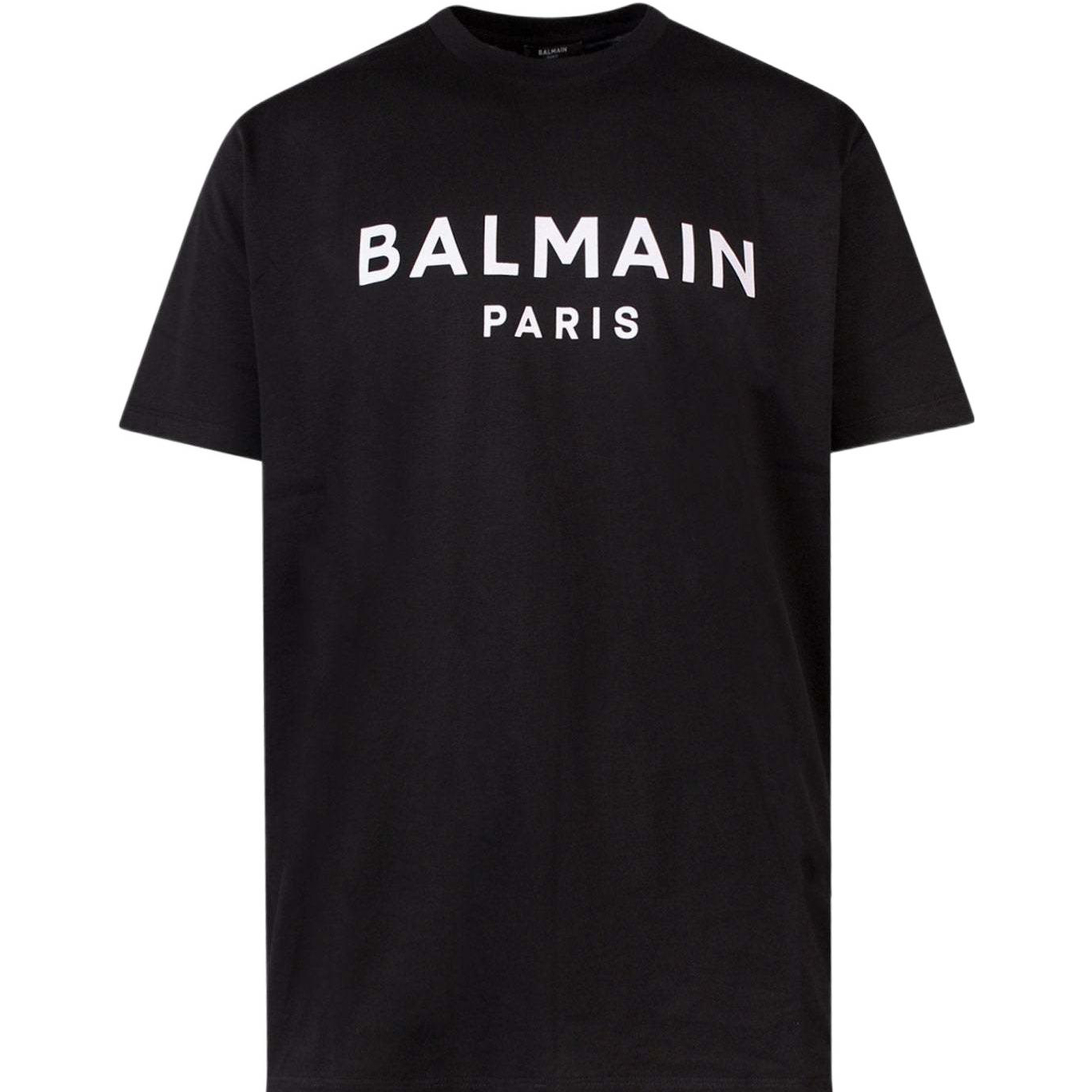 BALMAIN FW22 Logo Print Crewneck T-Shirt Black  Fashion Tee YH1EG000BB73EAB