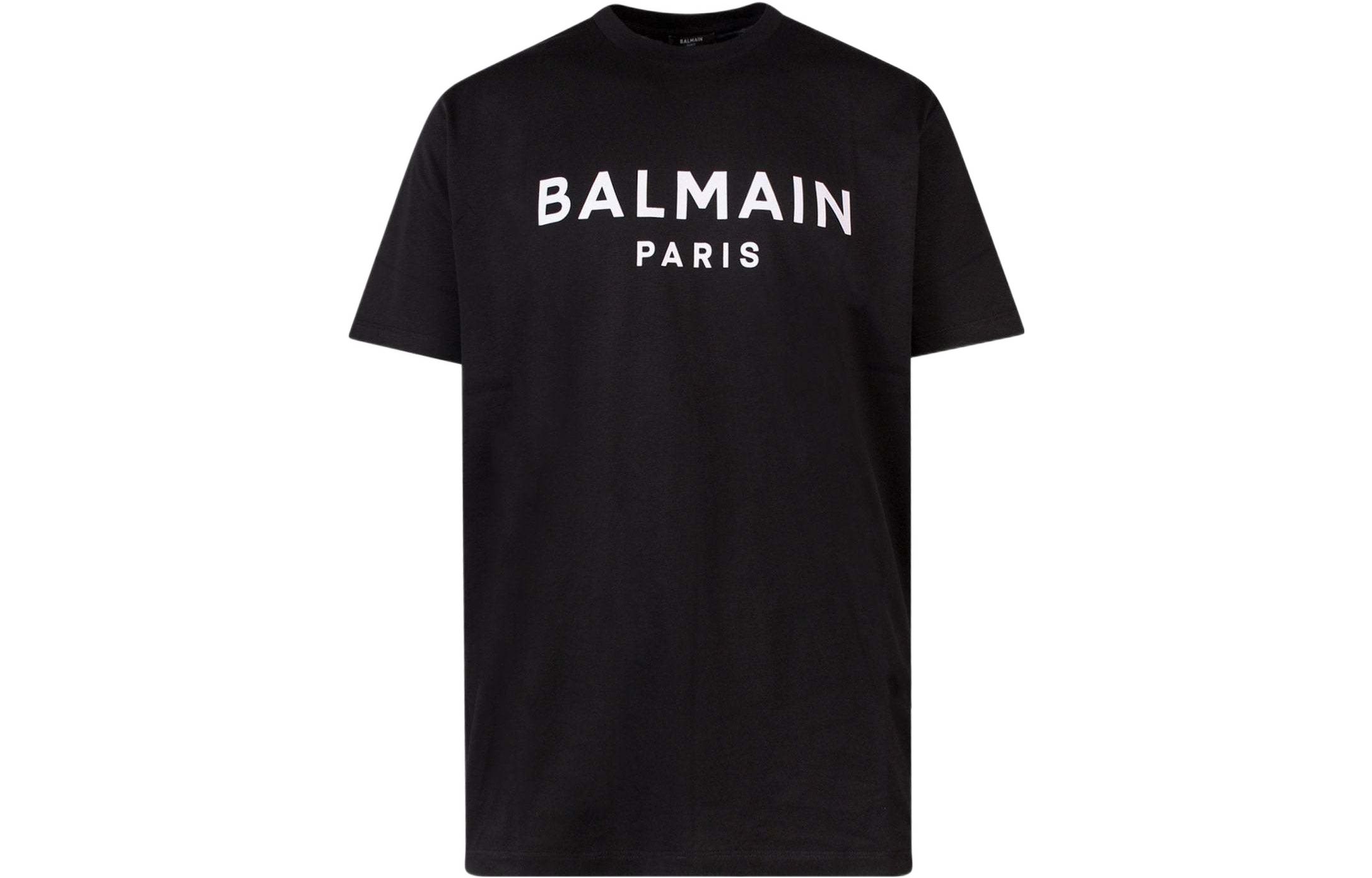 Order 巴尔曼FW22标志印花黑色圆领T恤 时尚短袖 YH1EG000BB73EAB