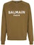 Buy BALMAIN FW22 棕色Logo印花圓領運動衫 時尚。 AH1JQ005BB65-UEG