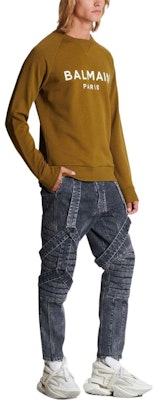 BALMAIN FW22 棕色Logo印花圓領運動衫 時尚。 AH1JQ005BB65-UEG Purchase BALMAIN FW22 棕色Logo印花圓領運動衫 時尚。 AH1JQ005BB65-UEG