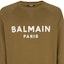 Details for BALMAIN FW22 棕色Logo印花圓領運動衫 時尚。 AH1JQ005BB65-UEG
