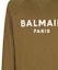 Sizing BALMAIN FW22 棕色Logo印花圓領運動衫 時尚。 AH1JQ005BB65-UEG
