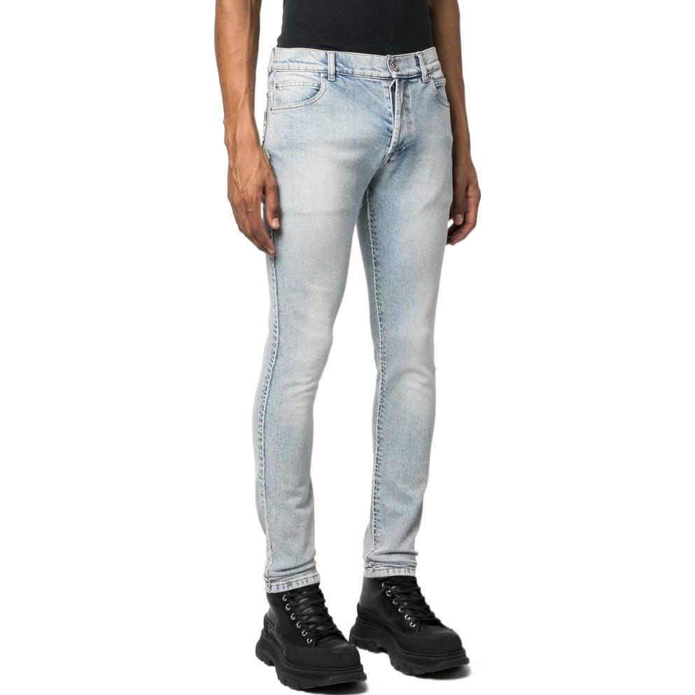 Purchase 巴尔曼 FW22 男士蓝色中腰修身直筒休闲牛仔裤 YH0MG000DC57-6FC