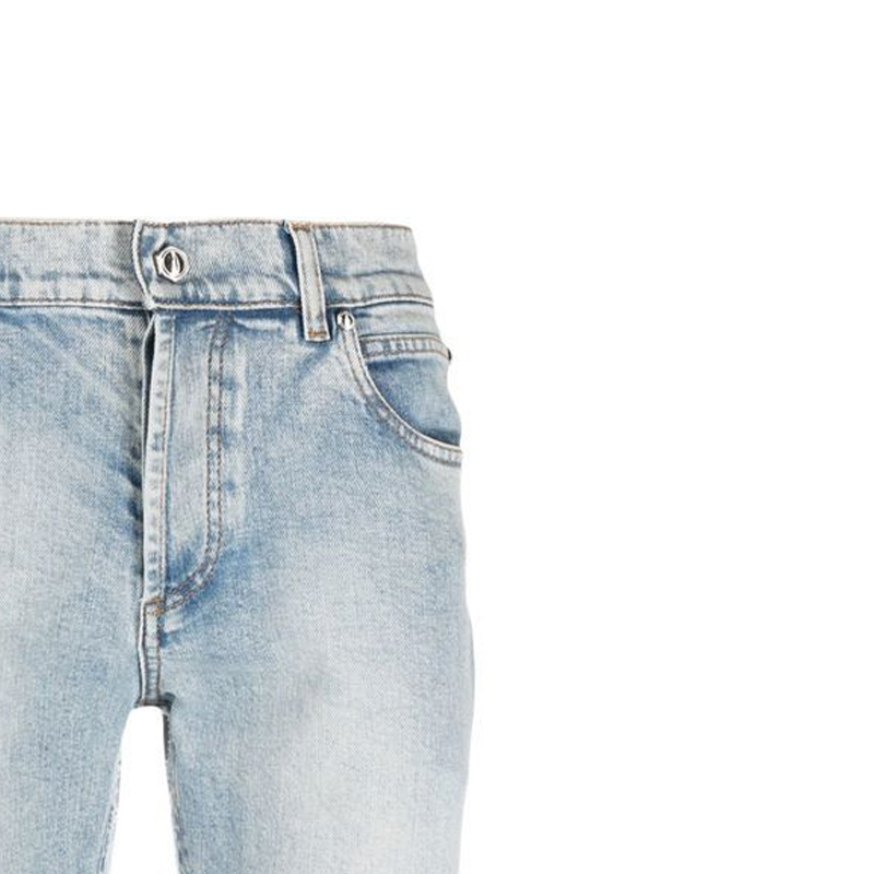 Sizing 巴尔曼 FW22 男士蓝色中腰修身直筒休闲牛仔裤 YH0MG000DC57-6FC