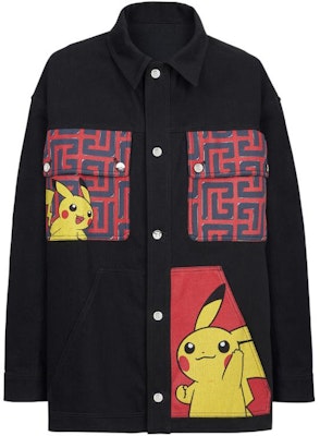 BALMAIN FW22 Jaket Denim Cetakan Pikachu Hitam Kasual Lelaki YH3TC155DB95 Buy BALMAIN FW22 Jaket Denim Cetakan Pikachu Hitam Kasual Lelaki YH3TC155DB95