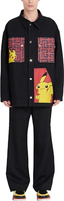 BALMAIN FW22 Jaket Denim Cetakan Pikachu Hitam Kasual Lelaki YH3TC155DB95 Lookbook BALMAIN FW22 Jaket Denim Cetakan Pikachu Hitam Kasual Lelaki YH3TC155DB95