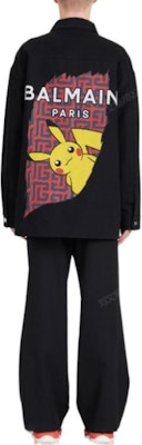 BALMAIN FW22 Jaket Denim Cetakan Pikachu Hitam Kasual Lelaki YH3TC155DB95 Shop BALMAIN FW22 Jaket Denim Cetakan Pikachu Hitam Kasual Lelaki YH3TC155DB95