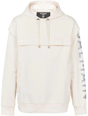 Balmain FW22 Hoodie Lengan Panjang Cetak Putih YH0JT145BB94-GJC Buy Balmain FW22 Hoodie Lengan Panjang Cetak Putih YH0JT145BB94-GJC