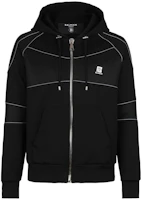 Balmain FW22 Solid Color Zip Hoodie Jacket Black YH0JX025MB710PA Balmain FW22 Solid Color Zip Hoodie Jacket Black YH0JX025MB710PA