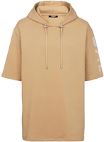 Balmain FW22 Solid Logo Print Short Sleeve Hoodie Beige () YH0JL000BB15-GID Balmain FW22 Solid Logo Print Short Sleeve Hoodie Beige () YH0JL000BB15-GID