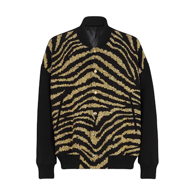 Balmain FW22 Zebra-Pattern Single-Breasted Jacket Black AH1TF295PB61