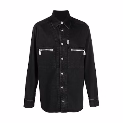 Balmain FW22 Zip Pocket Shirt Jacket Black YH0HC085DC59-0PA