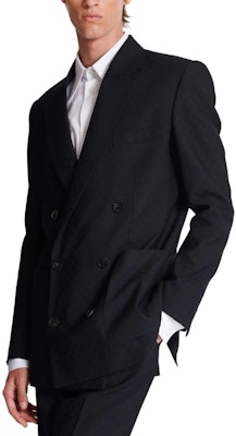 BALMAIN FW23 Blazer Hitam Logo Jacquard Solid Single-Breasted CH1SG030-WC54-0PA Sizing BALMAIN FW23 Blazer Hitam Logo Jacquard Solid Single-Breasted CH1SG030-WC54-0PA