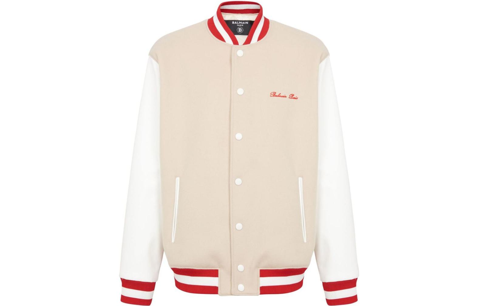 Balmain FW23 Beige Single-Breasted Jacket with Logo Embroidery CH1TF610-ME53-GQU