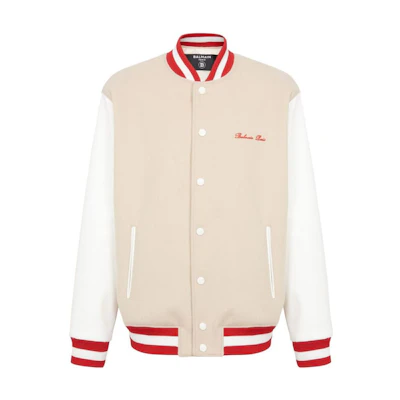 Balmain FW23 Beige Single-Breasted Jacket with Logo Embroidery CH1TF610-ME53-GQU