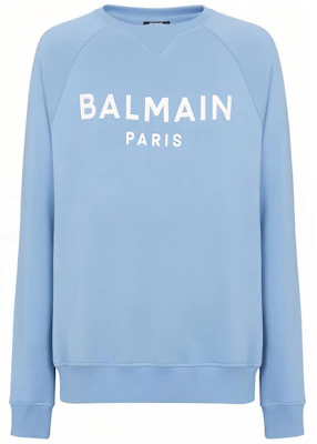 Balmain FW23 藍色男款圓領衫附巴黎徽標印花 CH1JQ005-BB65-SLJ Buy Balmain FW23 藍色男款圓領衫附巴黎徽標印花 CH1JQ005-BB65-SLJ