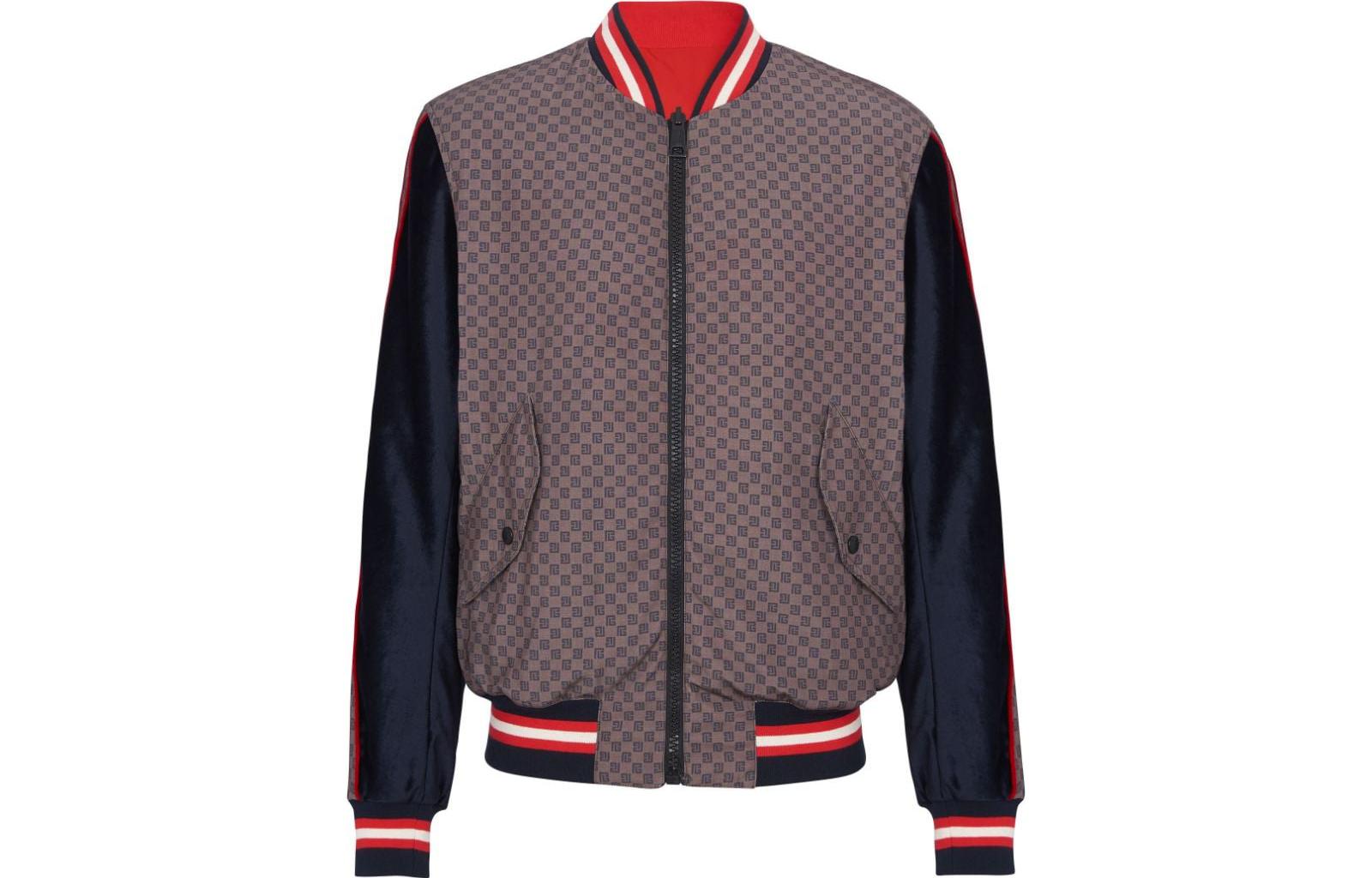 Balmain FW23 Colorblock Logo Print Bomber Jacket Multicolor BH0TF446-XH47-WGB