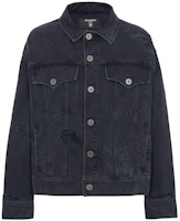 BALMAIN FW23 Distressed Denim Jacket Black Textile Outerwear CH1TC300-DD95-0PC BALMAIN FW23 Distressed Denim Jacket Black Textile Outerwear CH1TC300-DD95-0PC