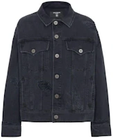 Order BALMAIN FW23 Distressed Denim Jacket Black Textile Outerwear CH1TC300-DD95-0PC