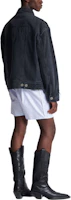 Shop BALMAIN FW23 Distressed Denim Jacket Black Textile Outerwear CH1TC300-DD95-0PC