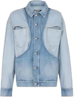 Balmain FW23 Inverted Cut Denim Jacket in Blue AH1TC225-DC99-6FF Balmain FW23 Inverted Cut Denim Jacket in Blue AH1TC225-DC99-6FF