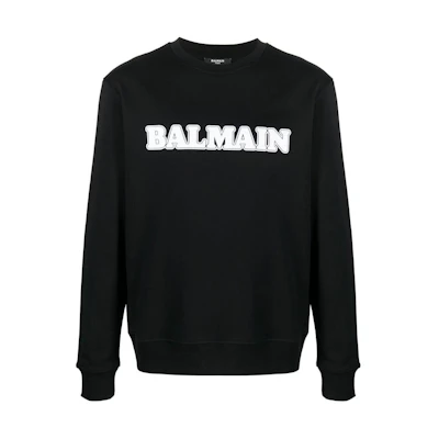 Balmain FW23 Letter Print Crewneck Long Sleeve Sweatshirt Black BH0JQ040-BC53-EAB