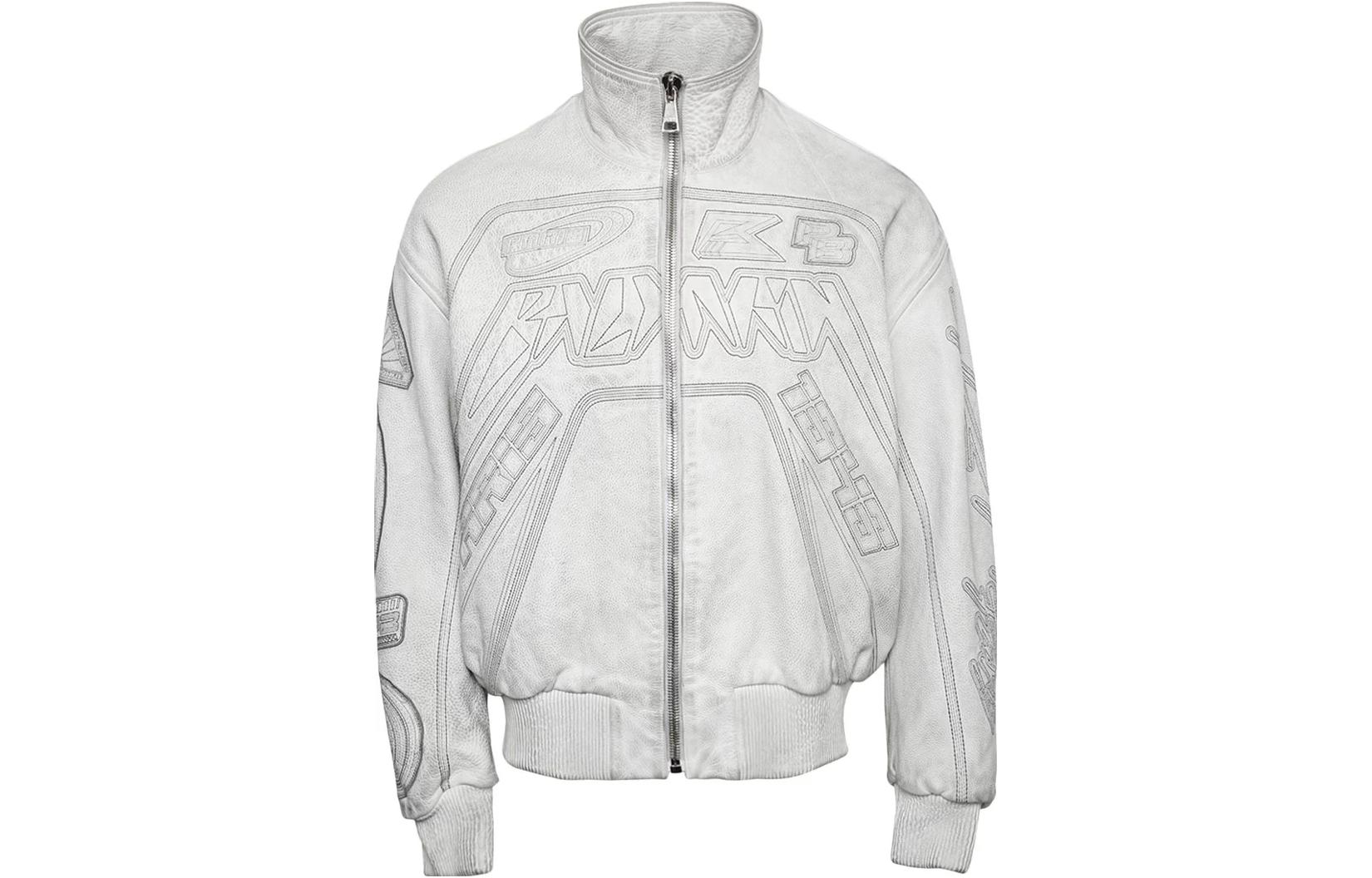 Balmain FW23 Letter Print Logo Bomber Jacket White YH0TF285-LB83-GKG